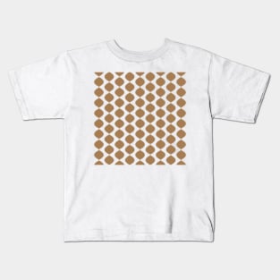 Mid Century Modern Retro 60s Waves Pattern  (Light Warm Brown) Kids T-Shirt